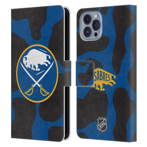 NHL Buffalo Sabres Cow Pattern Leather Book Wallet Case Cover For Apple iPhone 14