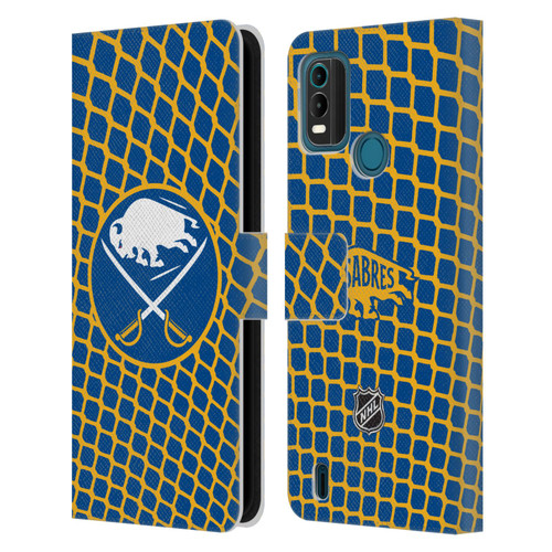 NHL Buffalo Sabres Net Pattern Leather Book Wallet Case Cover For Nokia G11 Plus