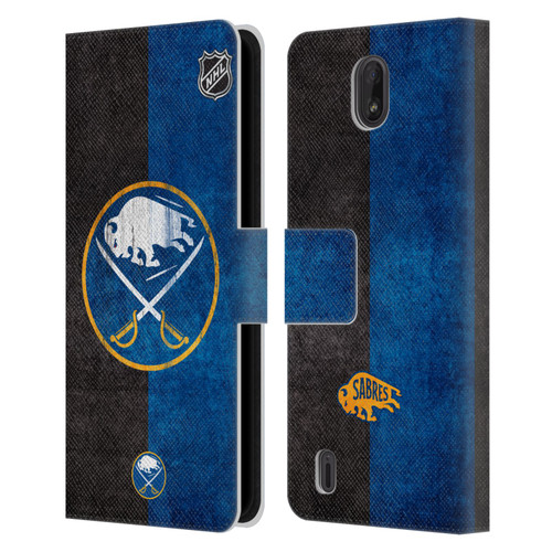 NHL Buffalo Sabres Half Distressed Leather Book Wallet Case Cover For Nokia C01 Plus/C1 2nd Edition