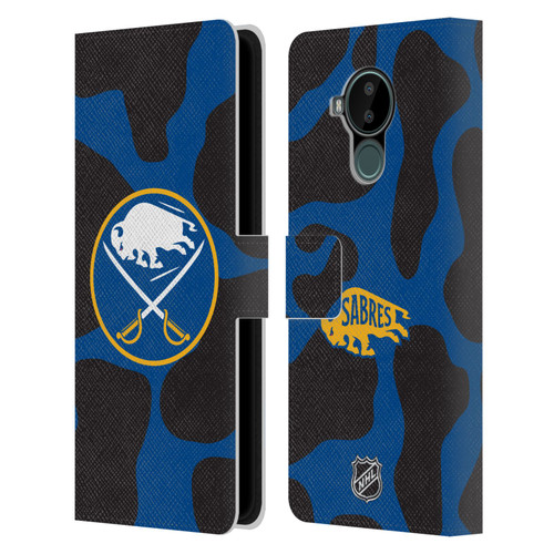 NHL Buffalo Sabres Cow Pattern Leather Book Wallet Case Cover For Nokia C30