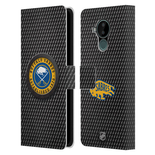 NHL Buffalo Sabres Puck Texture Leather Book Wallet Case Cover For Nokia C30