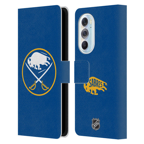 NHL Buffalo Sabres Plain Leather Book Wallet Case Cover For Motorola Edge X30