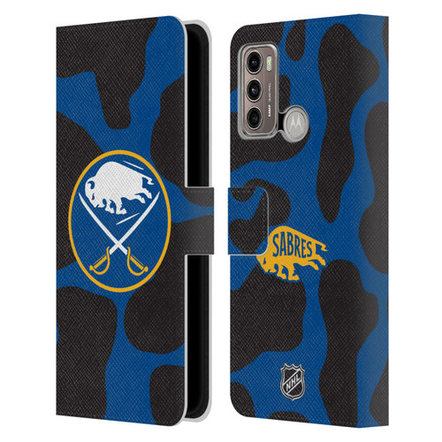NHL Buffalo Sabres Cow Pattern Leather Book Wallet Case Cover For Motorola Moto G60 / Moto G40 Fusion