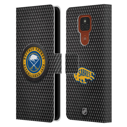 NHL Buffalo Sabres Puck Texture Leather Book Wallet Case Cover For Motorola Moto E7 Plus