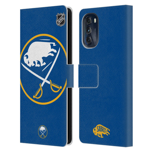 NHL Buffalo Sabres Oversized Leather Book Wallet Case Cover For Motorola Moto G (2022)