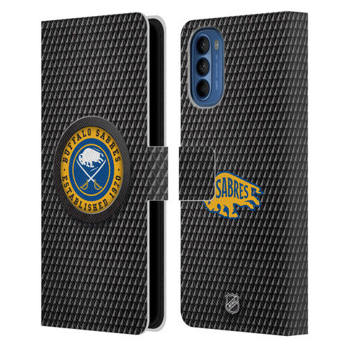 NHL Buffalo Sabres Puck Texture Leather Book Wallet Case Cover For Motorola Moto G41