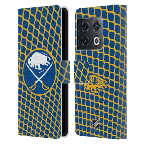 NHL Buffalo Sabres Net Pattern Leather Book Wallet Case Cover For OnePlus 10 Pro