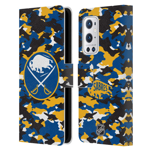 NHL Buffalo Sabres Camouflage Leather Book Wallet Case Cover For OnePlus 9 Pro