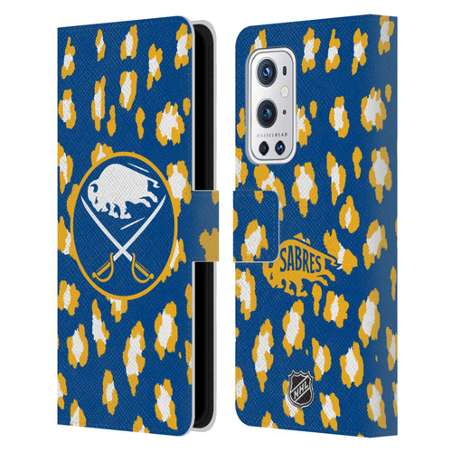 NHL Buffalo Sabres Leopard Patten Leather Book Wallet Case Cover For OnePlus 9 Pro