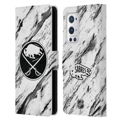 NHL Buffalo Sabres Marble Leather Book Wallet Case Cover For OnePlus 9 Pro