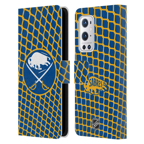 NHL Buffalo Sabres Net Pattern Leather Book Wallet Case Cover For OnePlus 9 Pro