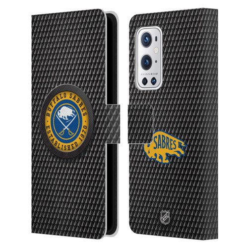 NHL Buffalo Sabres Puck Texture Leather Book Wallet Case Cover For OnePlus 9 Pro