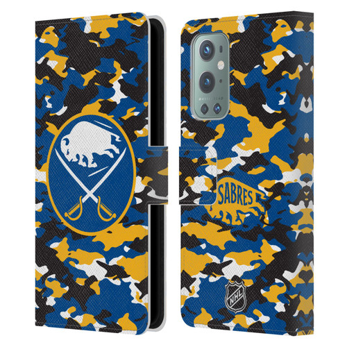 NHL Buffalo Sabres Camouflage Leather Book Wallet Case Cover For OnePlus 9