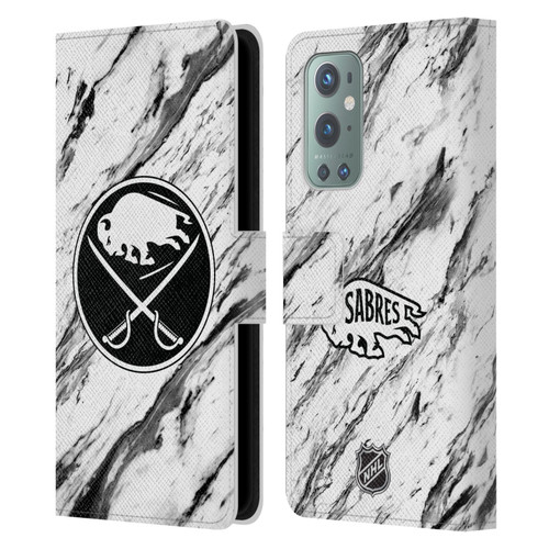 NHL Buffalo Sabres Marble Leather Book Wallet Case Cover For OnePlus 9