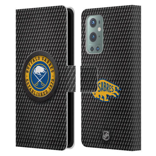 NHL Buffalo Sabres Puck Texture Leather Book Wallet Case Cover For OnePlus 9