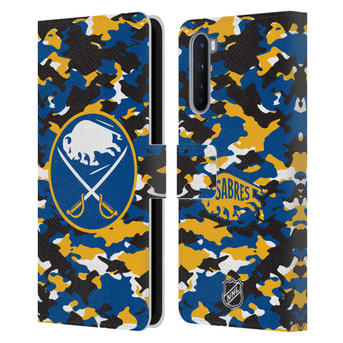 NHL Buffalo Sabres Camouflage Leather Book Wallet Case Cover For OnePlus Nord 5G