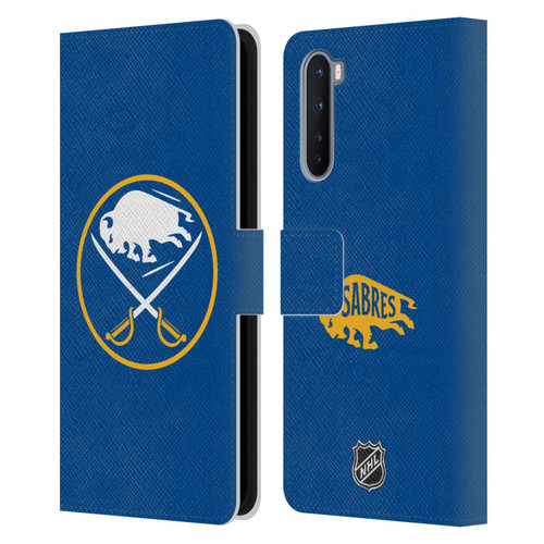 NHL Buffalo Sabres Plain Leather Book Wallet Case Cover For OnePlus Nord 5G