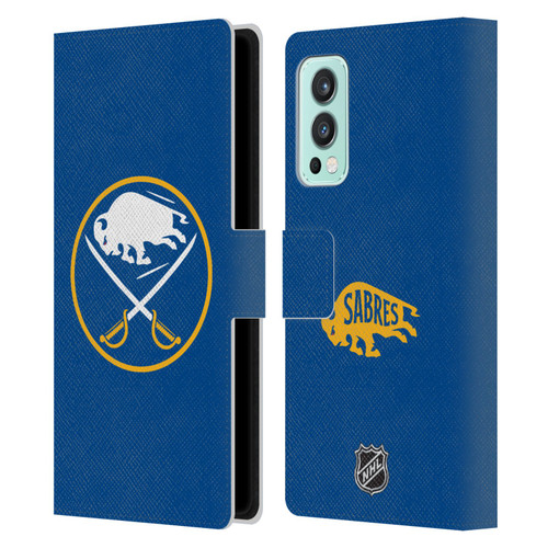 NHL Buffalo Sabres Plain Leather Book Wallet Case Cover For OnePlus Nord 2 5G