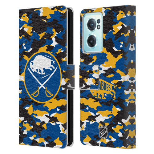 NHL Buffalo Sabres Camouflage Leather Book Wallet Case Cover For OnePlus Nord CE 2 5G