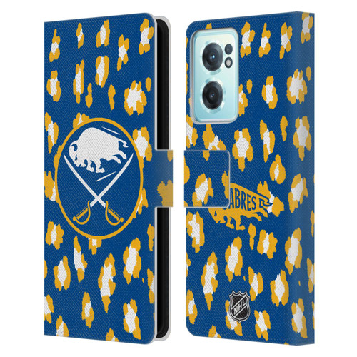 NHL Buffalo Sabres Leopard Patten Leather Book Wallet Case Cover For OnePlus Nord CE 2 5G