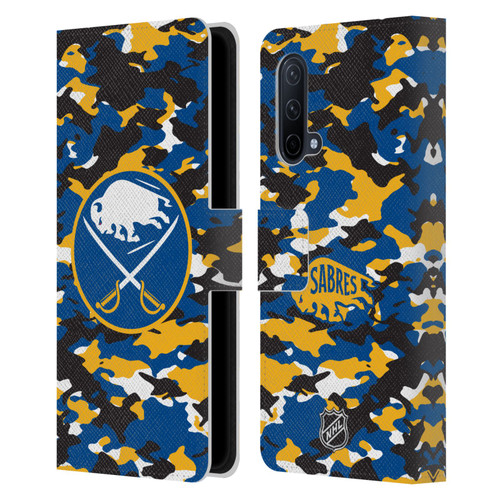 NHL Buffalo Sabres Camouflage Leather Book Wallet Case Cover For OnePlus Nord CE 5G