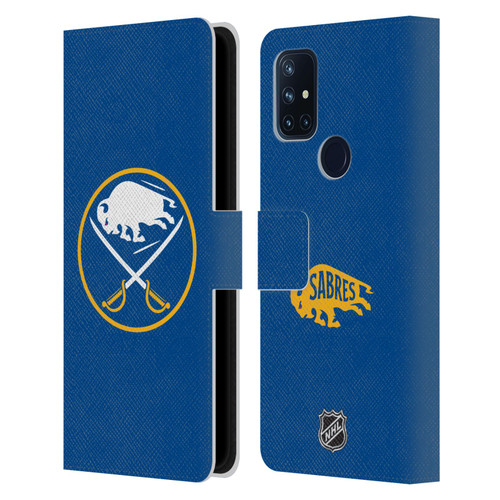 NHL Buffalo Sabres Plain Leather Book Wallet Case Cover For OnePlus Nord N10 5G
