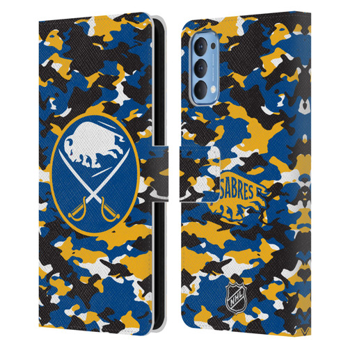 NHL Buffalo Sabres Camouflage Leather Book Wallet Case Cover For OPPO Reno 4 5G