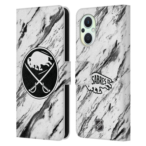 NHL Buffalo Sabres Marble Leather Book Wallet Case Cover For OPPO Reno8 Lite