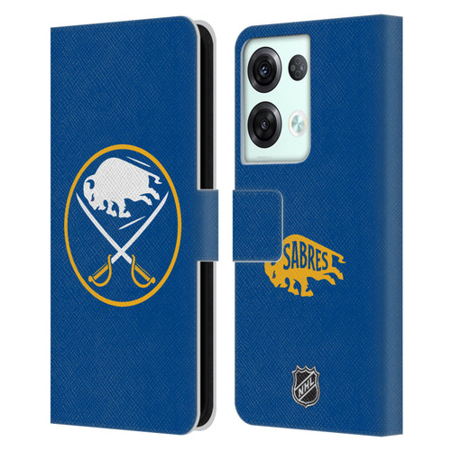 NHL Buffalo Sabres Plain Leather Book Wallet Case Cover For OPPO Reno8 Pro