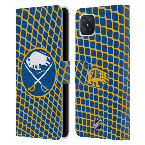 NHL Buffalo Sabres Net Pattern Leather Book Wallet Case Cover For OPPO Reno4 Z 5G