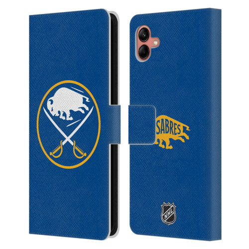 NHL Buffalo Sabres Plain Leather Book Wallet Case Cover For Samsung Galaxy A04 (2022)