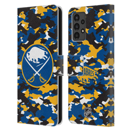 NHL Buffalo Sabres Camouflage Leather Book Wallet Case Cover For Samsung Galaxy A13 (2022)