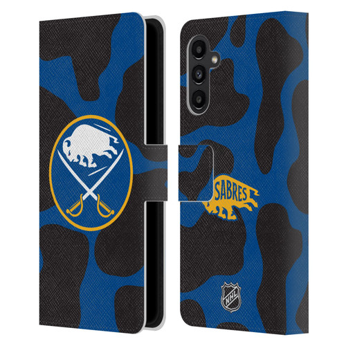 NHL Buffalo Sabres Cow Pattern Leather Book Wallet Case Cover For Samsung Galaxy A13 5G (2021)