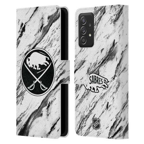 NHL Buffalo Sabres Marble Leather Book Wallet Case Cover For Samsung Galaxy A52 / A52s / 5G (2021)