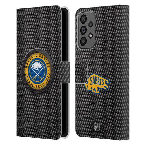NHL Buffalo Sabres Puck Texture Leather Book Wallet Case Cover For Samsung Galaxy A73 5G (2022)
