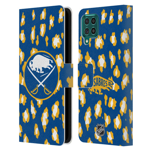 NHL Buffalo Sabres Leopard Patten Leather Book Wallet Case Cover For Samsung Galaxy F62 (2021)