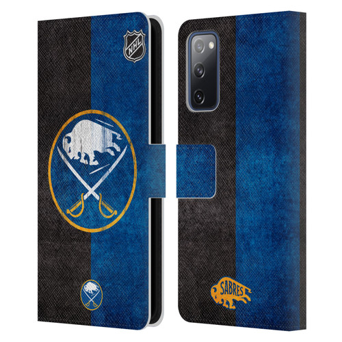 NHL Buffalo Sabres Half Distressed Leather Book Wallet Case Cover For Samsung Galaxy S20 FE / 5G