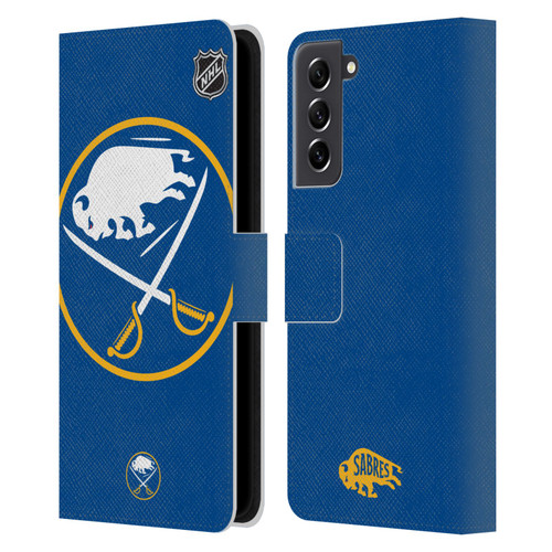 NHL Buffalo Sabres Oversized Leather Book Wallet Case Cover For Samsung Galaxy S21 FE 5G