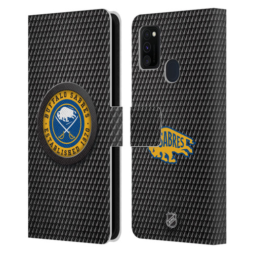 NHL Buffalo Sabres Puck Texture Leather Book Wallet Case Cover For Samsung Galaxy M30s (2019)/M21 (2020)