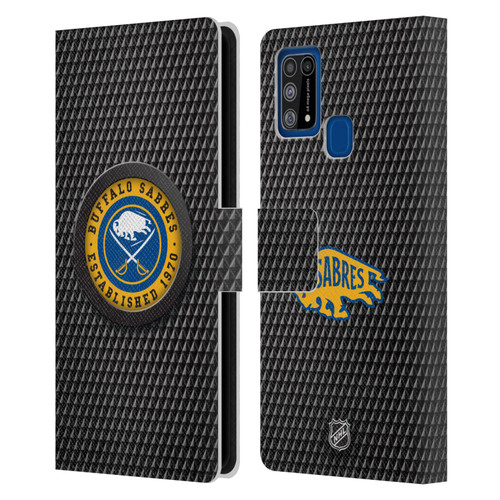 NHL Buffalo Sabres Puck Texture Leather Book Wallet Case Cover For Samsung Galaxy M31 (2020)