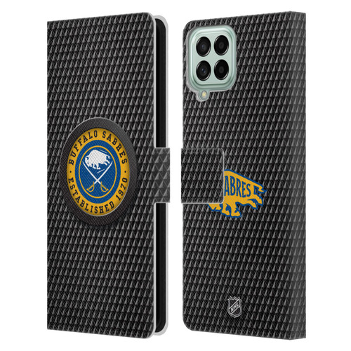 NHL Buffalo Sabres Puck Texture Leather Book Wallet Case Cover For Samsung Galaxy M53 (2022)