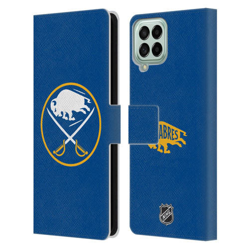 NHL Buffalo Sabres Plain Leather Book Wallet Case Cover For Samsung Galaxy M53 (2022)