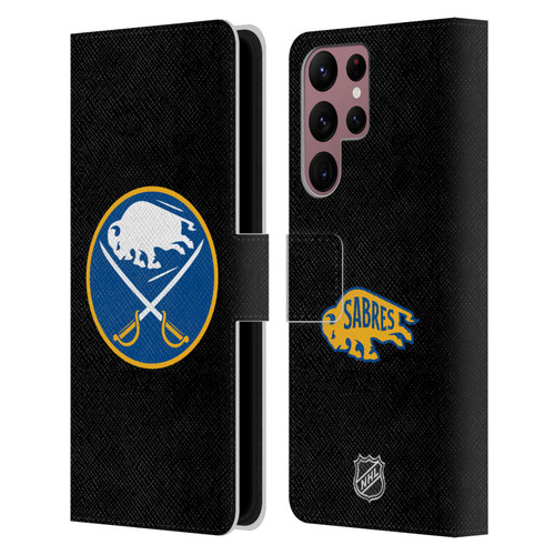 NHL Buffalo Sabres Plain Leather Book Wallet Case Cover For Samsung Galaxy S22 Ultra 5G