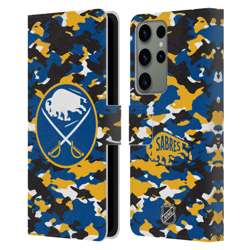 NHL Buffalo Sabres Camouflage Leather Book Wallet Case Cover For Samsung Galaxy S23 Ultra 5G