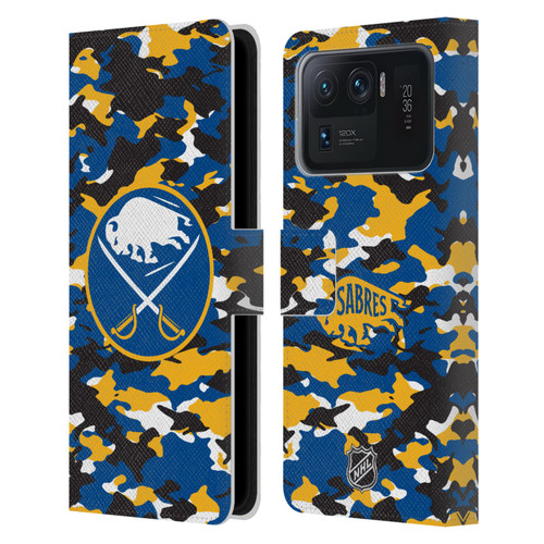 NHL Buffalo Sabres Camouflage Leather Book Wallet Case Cover For Xiaomi Mi 11 Ultra