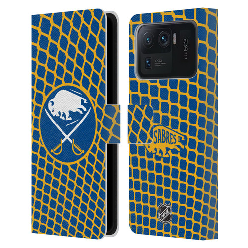 NHL Buffalo Sabres Net Pattern Leather Book Wallet Case Cover For Xiaomi Mi 11 Ultra
