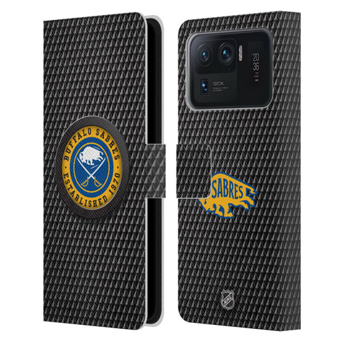 NHL Buffalo Sabres Puck Texture Leather Book Wallet Case Cover For Xiaomi Mi 11 Ultra