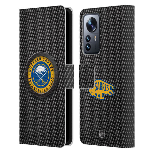 NHL Buffalo Sabres Puck Texture Leather Book Wallet Case Cover For Xiaomi 12 Pro