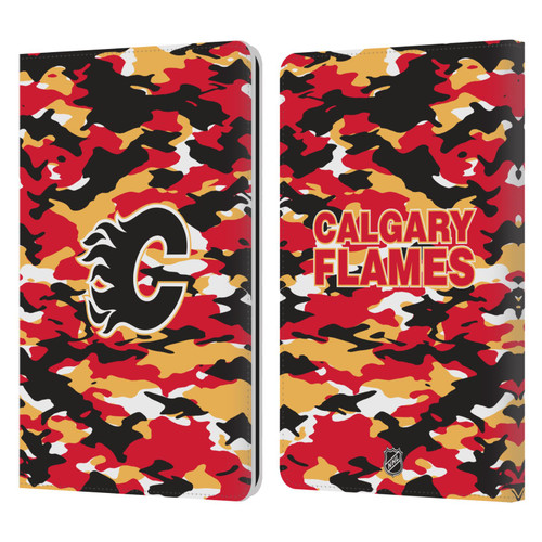 NHL Calgary Flames Camouflage Leather Book Wallet Case Cover For Amazon Kindle Paperwhite 1 / 2 / 3
