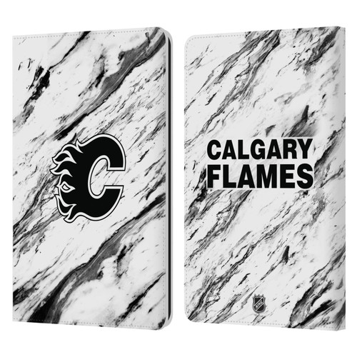 NHL Calgary Flames Marble Leather Book Wallet Case Cover For Amazon Kindle Paperwhite 1 / 2 / 3